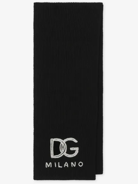 Dolce & Gabbana logo-embroidered cashmere scarf