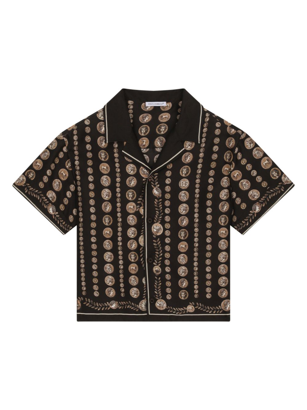 Dolce & Gabbana Kids coin-print silk shirt - Black