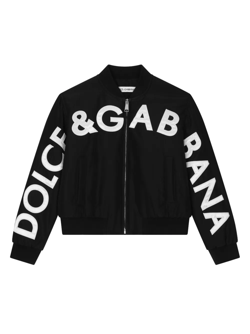 Dolce and gabbana best sale logo tape bomber jacket