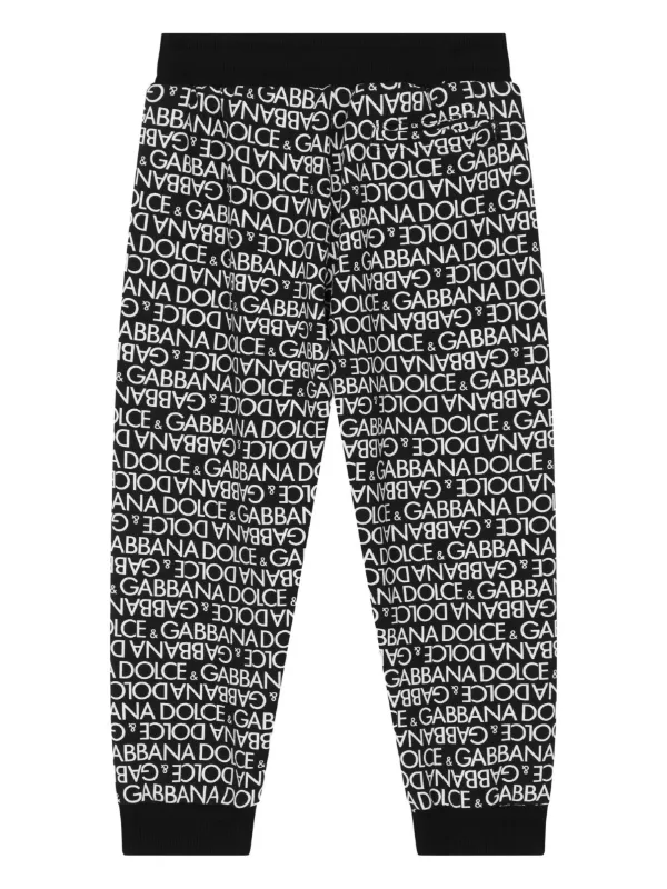 Dolce & Gabbana キッズパンツ 18-24M 86-92cm Dolce & Gabbana Kids logo-print Drawstring Track Pants | Black