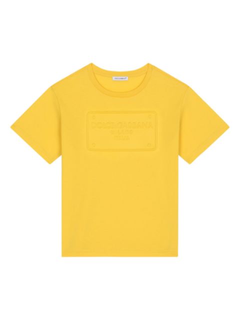 Dolce & Gabbana Kids - debossed-logo crew-neck T-shirt