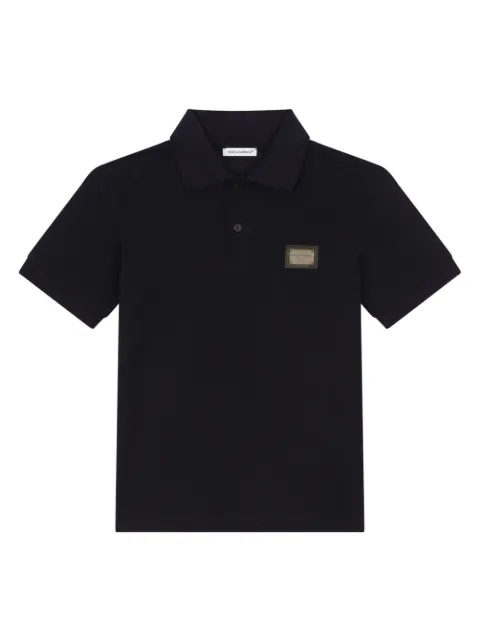 Dolce & Gabbana Kids logo-plaque polo shirt