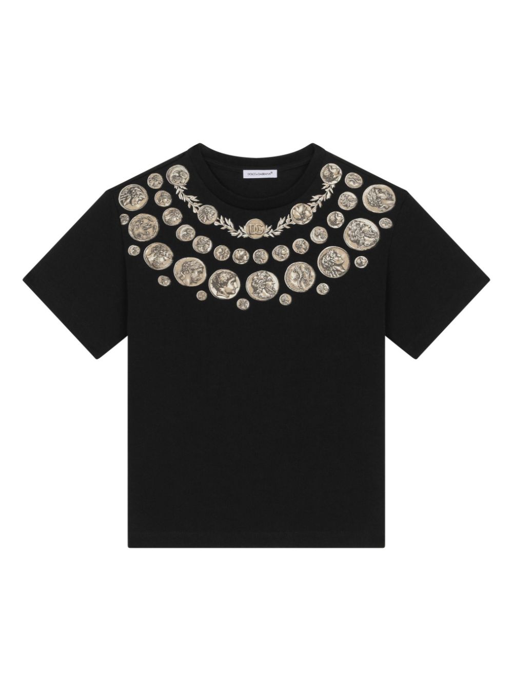 Dolce & Gabbana Kids coin-print cotton T-shirt - Black