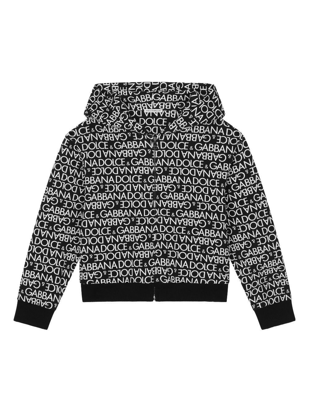 Dolce & Gabbana Kids logo-print zip-up hoodie - Black