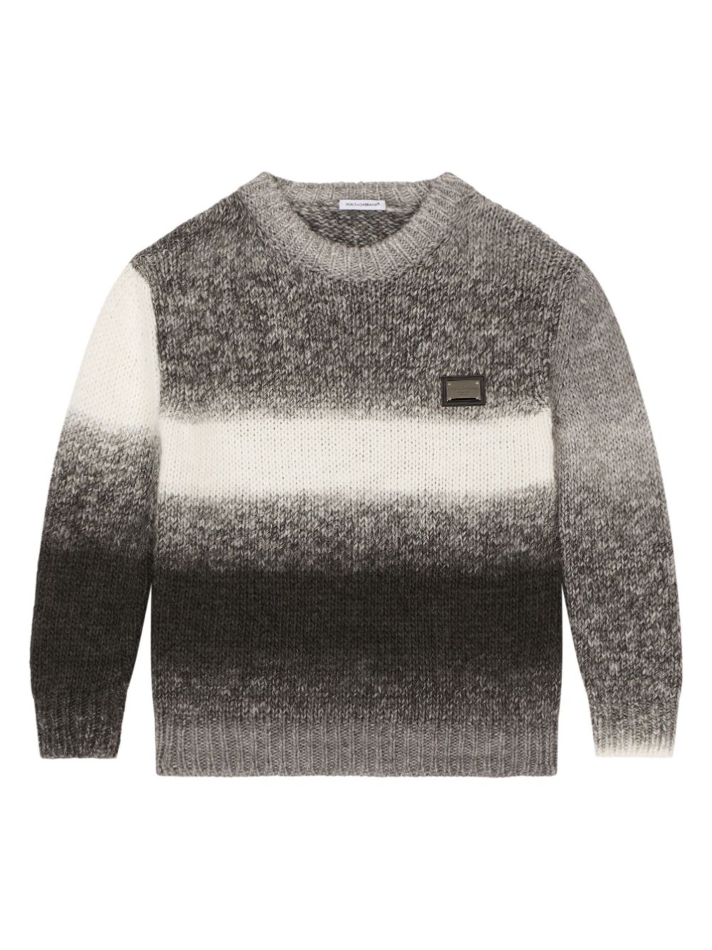 Dolce & Gabbana Kids dégradé stripe crew-neck jumper - Grey