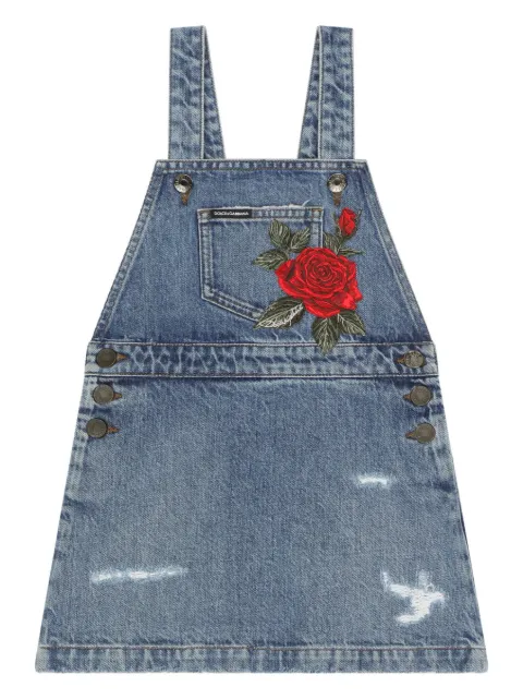 Dolce & Gabbana Kids Abito denim con ricamo