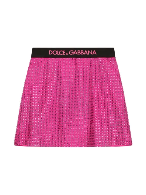 Dolce & Gabbana Kids rhinestone-embellished A-line skirt