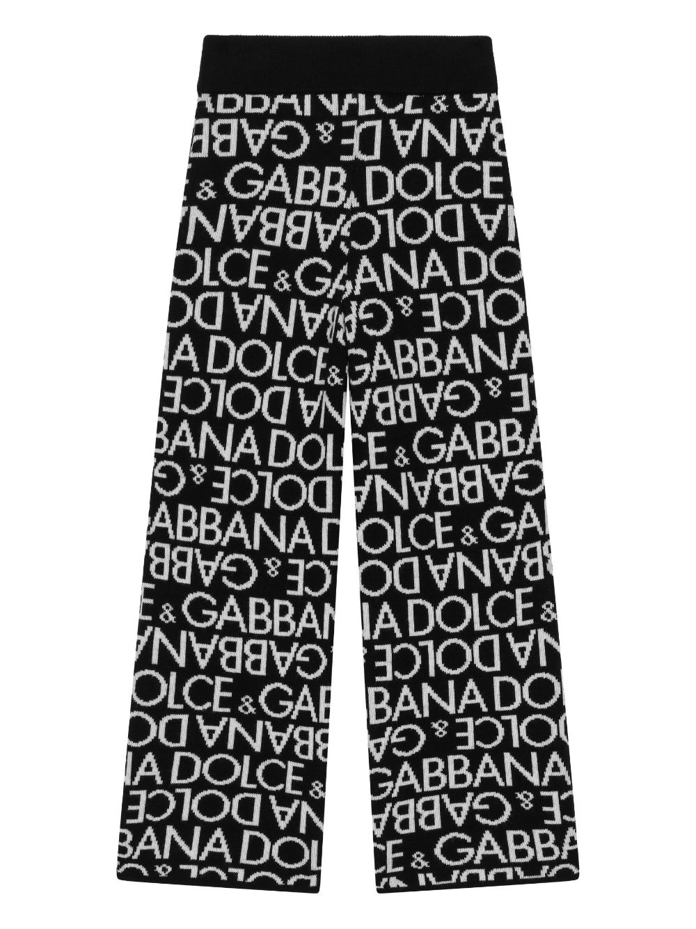 Shop Dolce & Gabbana Monogram-jacquard Knitted Trousers In Black