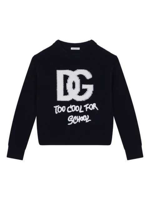 Dolce & Gabbana Kids logo-jacquard virgin-wool jumper
