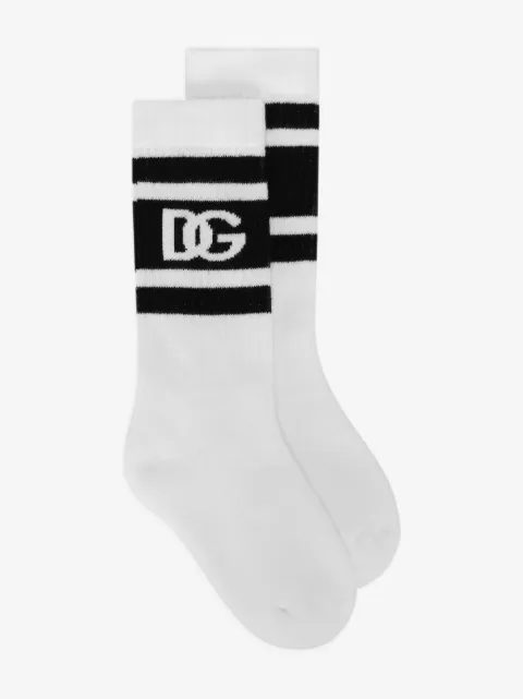 Dolce & Gabbana Kids logo-print stretch-cotton socks