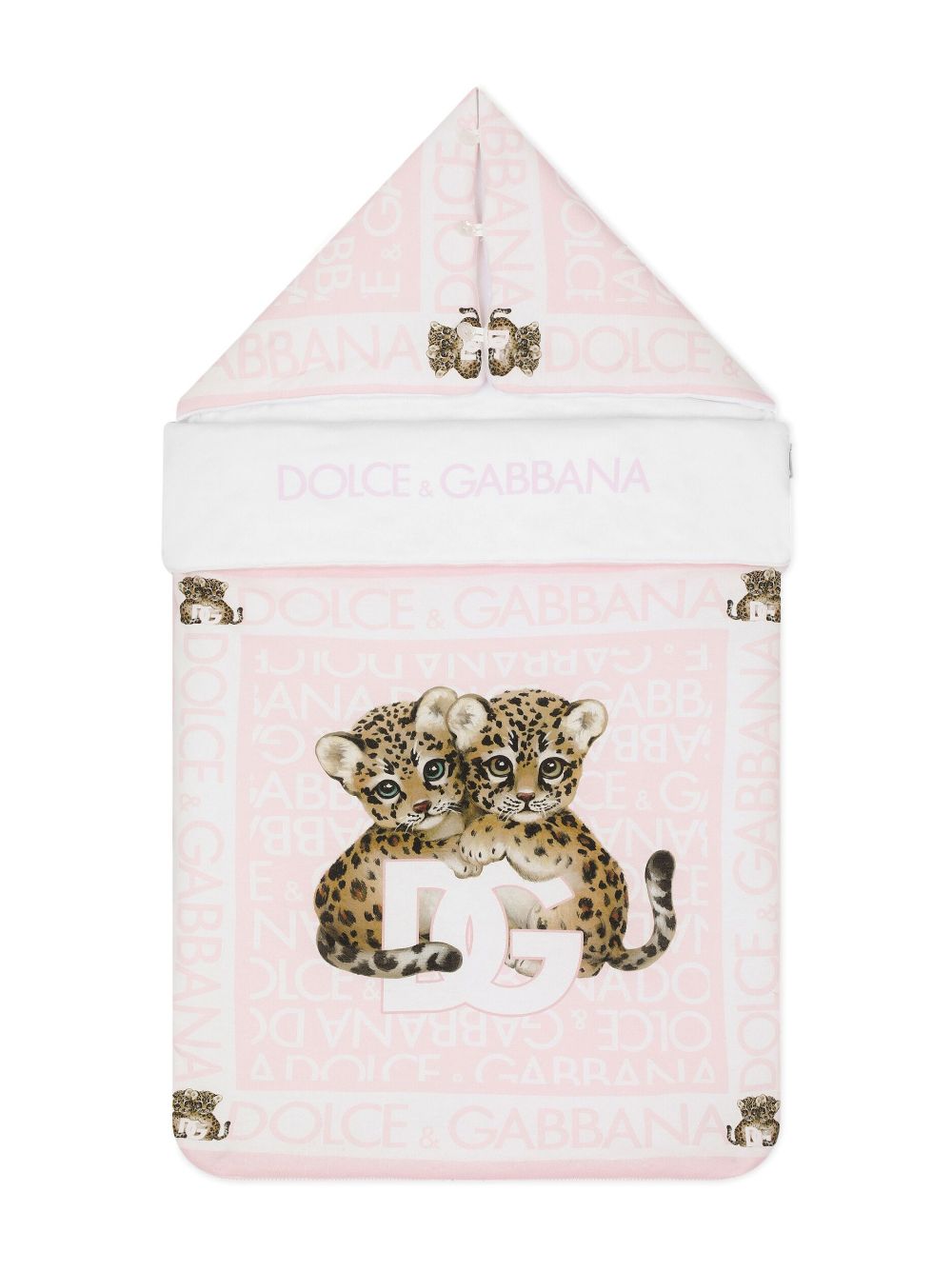 Dolce & Gabbana Kids leopard-print sleeping bag - White