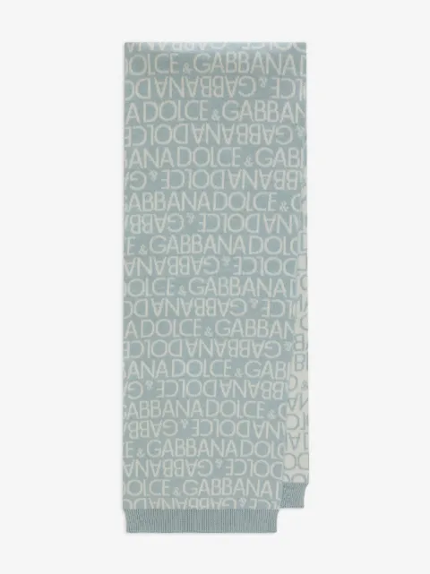 Dolce & Gabbana Kids logo-print cotton-cashmere scarf