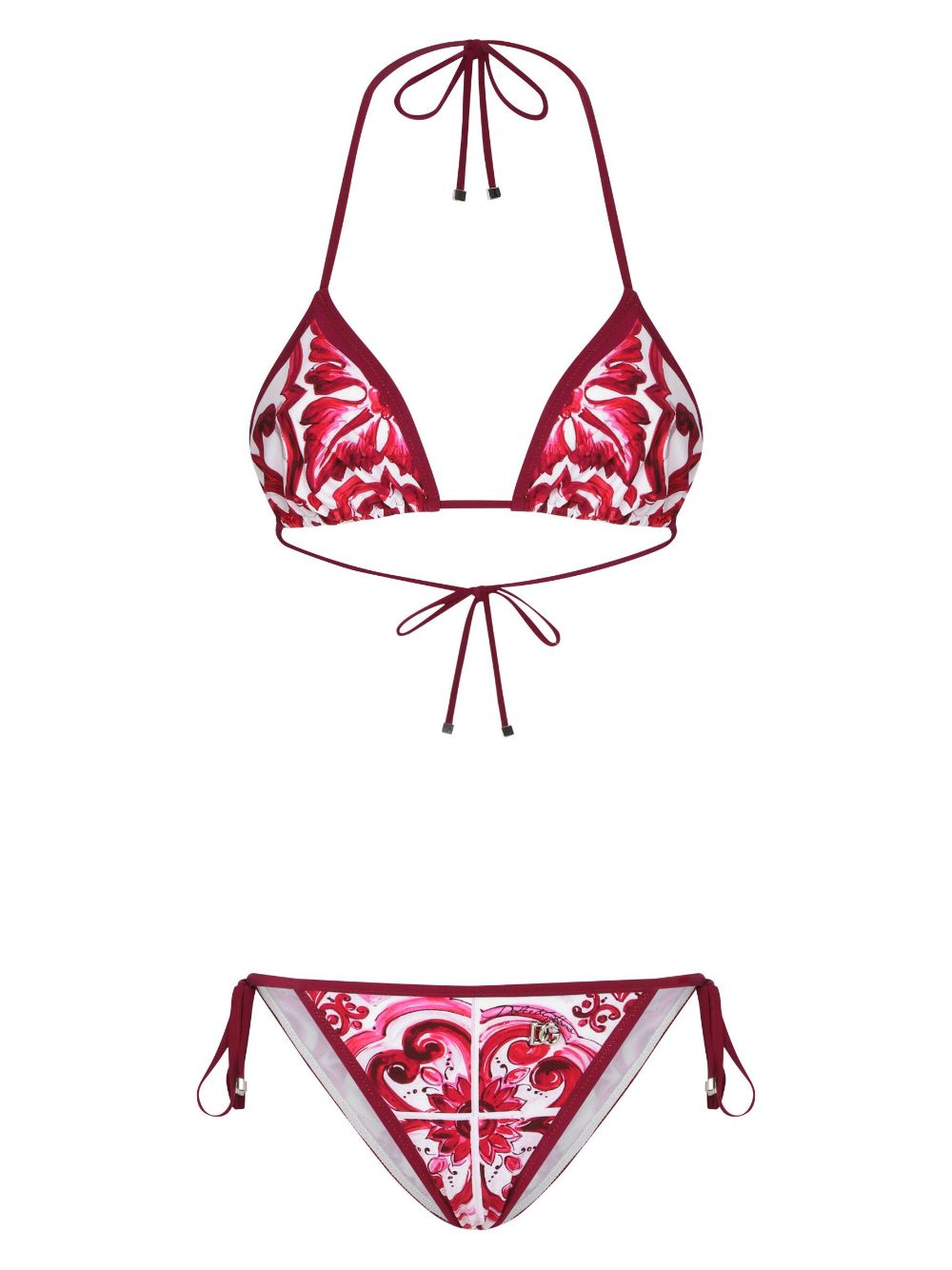 Dolce & Gabbana Maiolica-print Bikini Set In Multicolor