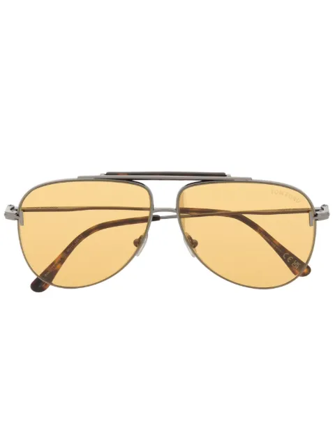 TOM FORD Eyewear نظارة شمس بإطار بايلوت لامع