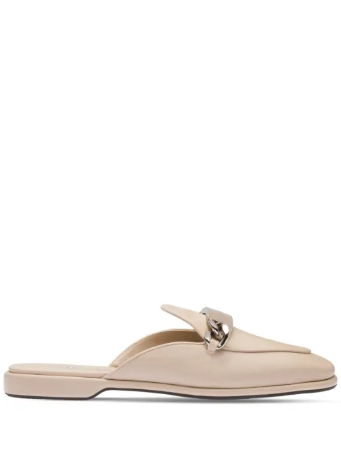 Miu Miu logo-plaque leather mules