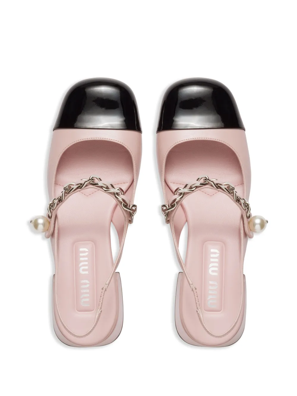 Miu Miu Mary Jane Cap Toe Slingback Pump In Pink