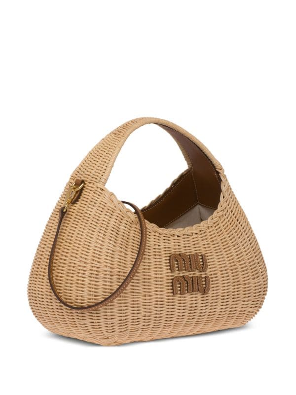 Miu Wander Leather Shoulder Bag in Brown - Miu Miu