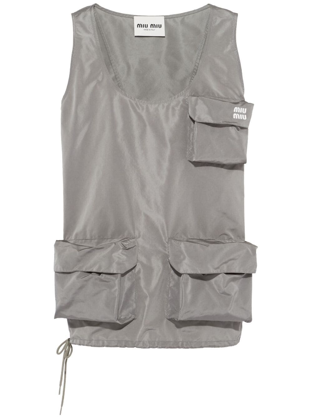 Miu Miu Technical Fabric Mini-dress In F0112 Lead Grey