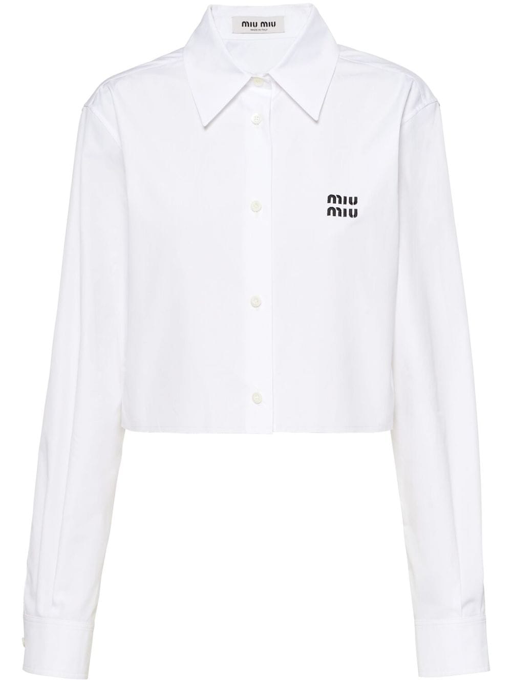 Miu Miu Poplin Shirt In F0009 White
