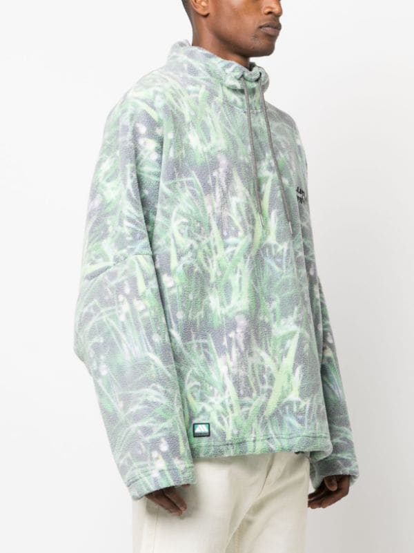 Martine Rose grass-print fleece-texture Sweatshirt - Farfetch