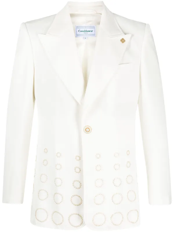 White blazer with hot sale gold buttons