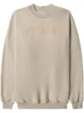 Fear Of God logo-embroidered long-sleeved cotton sweatshirt - Neutrals