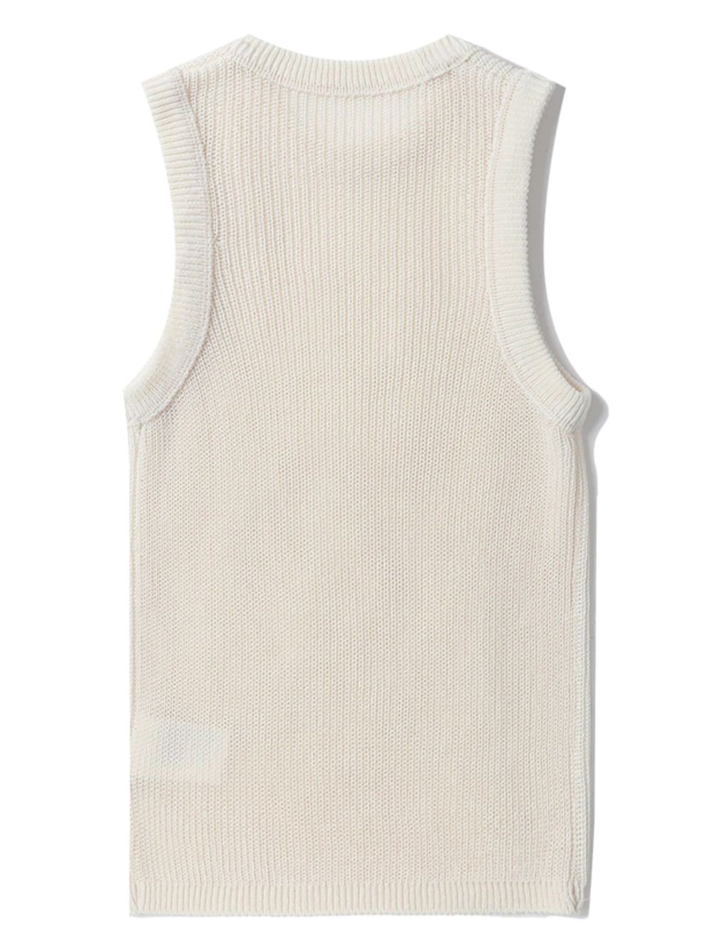 crew-neck sleeveless knitted top