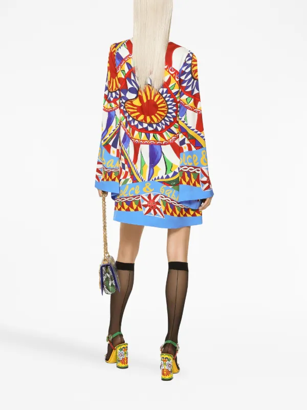 【DOLCE&GABBANA】グラフィック プリント ミニ ドレス Dolce & Gabbana ブーケプリントミニドレス | Sendegaro US