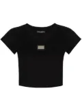 Dolce & Gabbana logo-plaque cropped T-shirt - Black