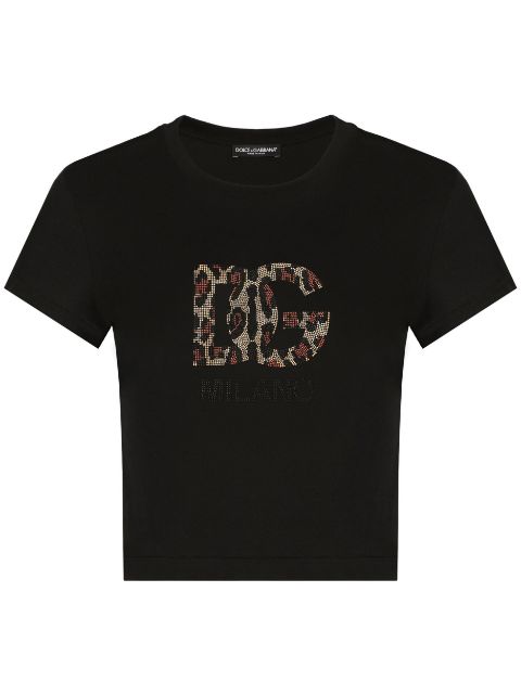 Dolce & Gabbana logo-appliqué cropped T-shirt