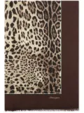 Dolce & Gabbana leopard-print silk scarf - Brown