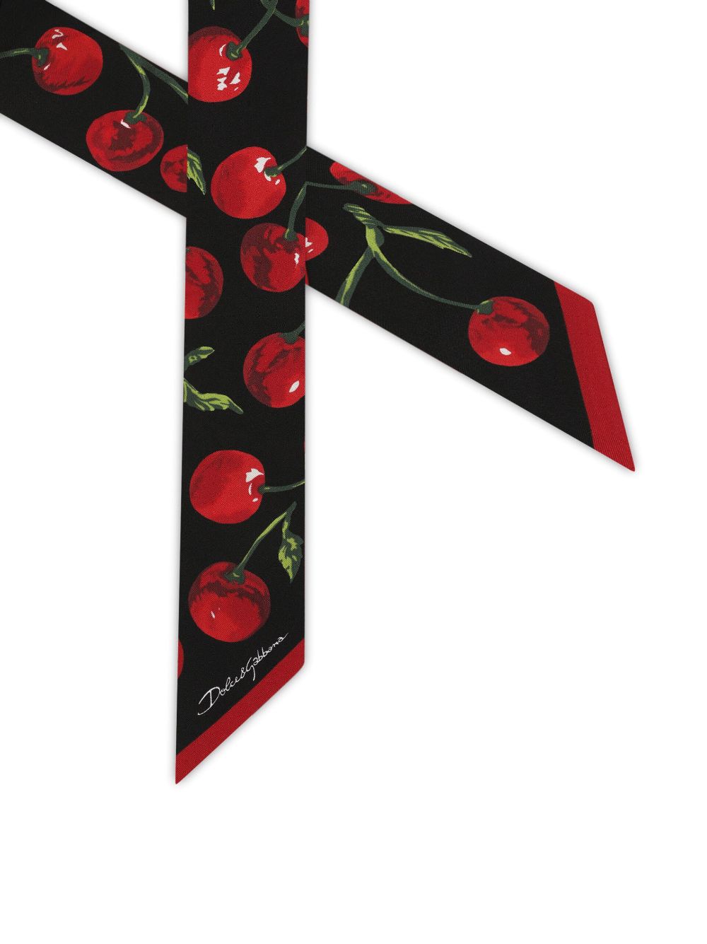 Image 2 of Dolce & Gabbana cherry-print silk headscarf