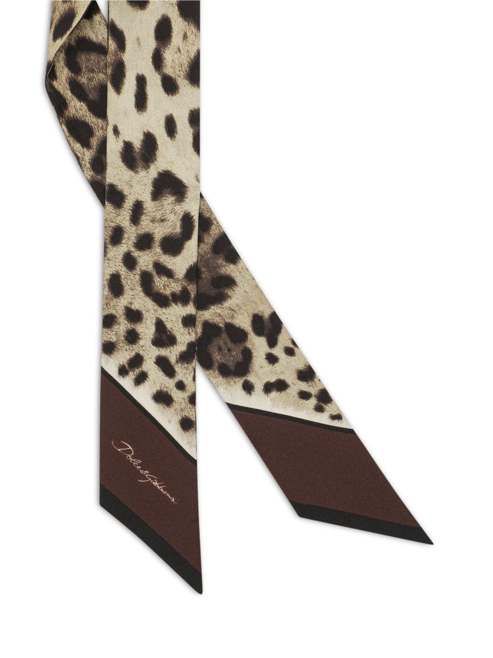 Image 2 of Dolce & Gabbana leopard-print silk headscarf