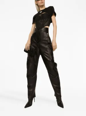 【Dolce&Gabbana】 High-riseレザーパンツ Dolce & Gabbana High Waisted Pants for Women - Shop on FARFETCH