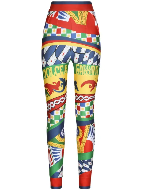 Dolce & Gabbana Carretto-print high-waisted leggings