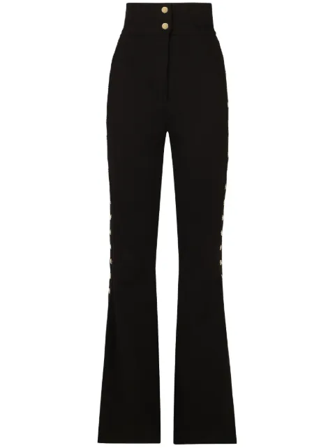 Dolce & Gabbana button-detail bootcut high-waisted trousers