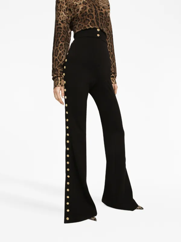 Dolce & Gabbana button-detail Bootcut high-waisted Trousers