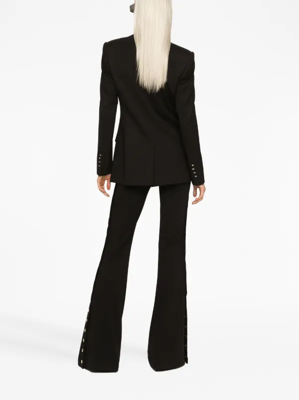 【関税込み】dolce & gabbana Tailored trousers Gabardine Turlington jacket with top-stitching in Black for