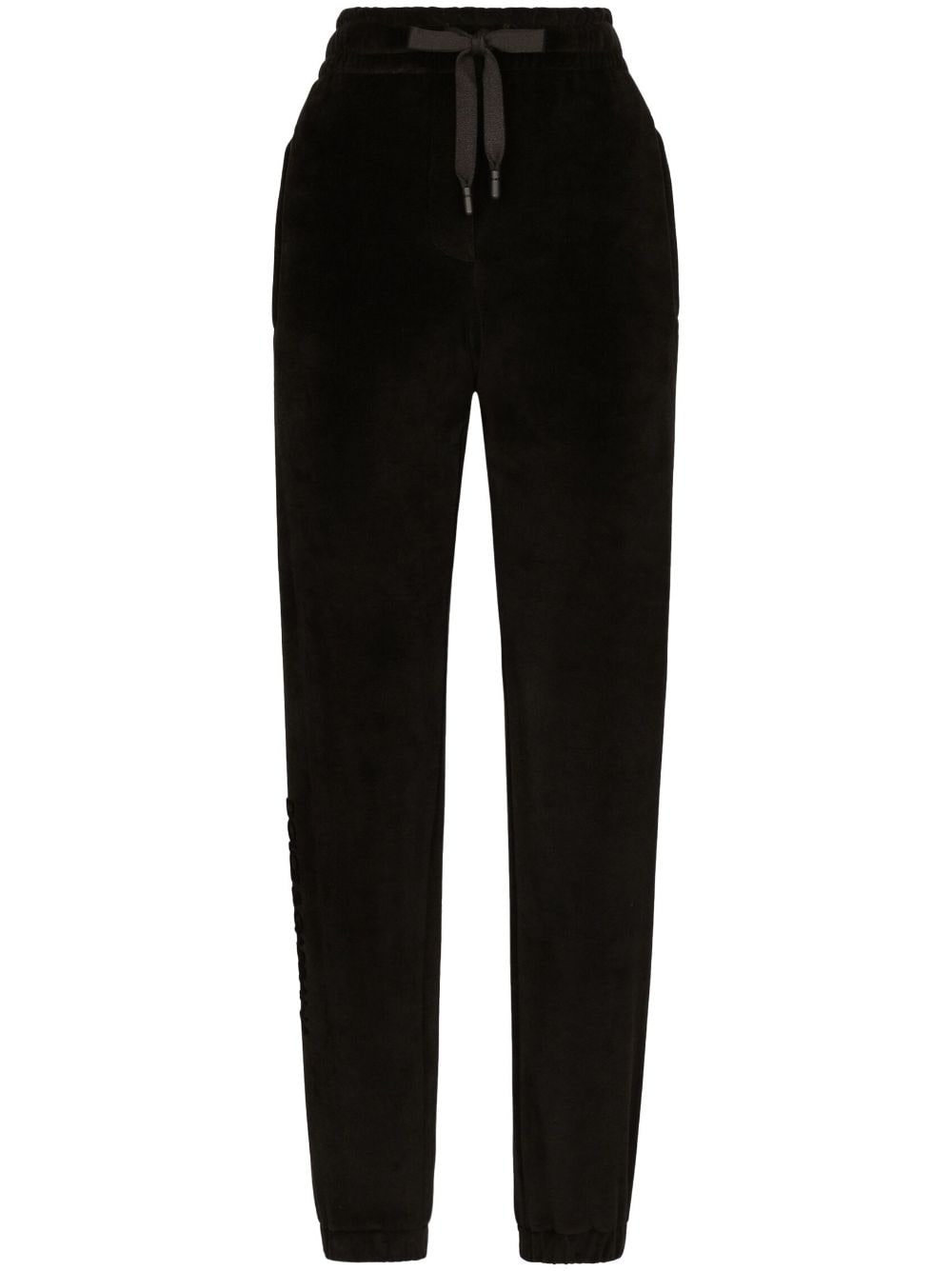Shop Dolce & Gabbana Logo-embroidered Drawstring Track Pants In Black