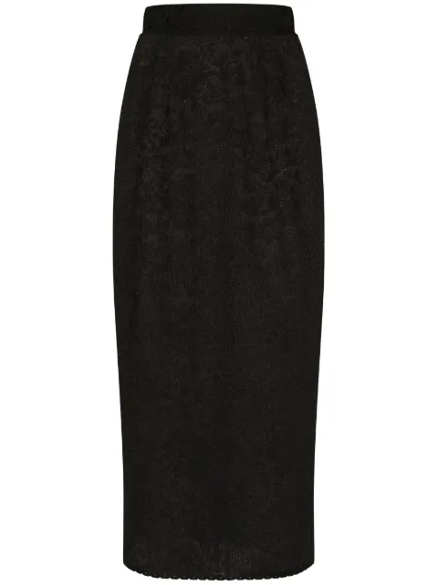 Dolce & Gabbana falda midi con encaje floral