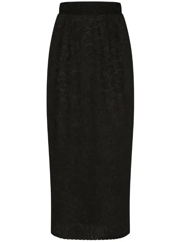 Dolce & Gabbana ロゴ フローラル レース スカート ブラック Dolce & Gabbana フローラルレース スカート | ブラック