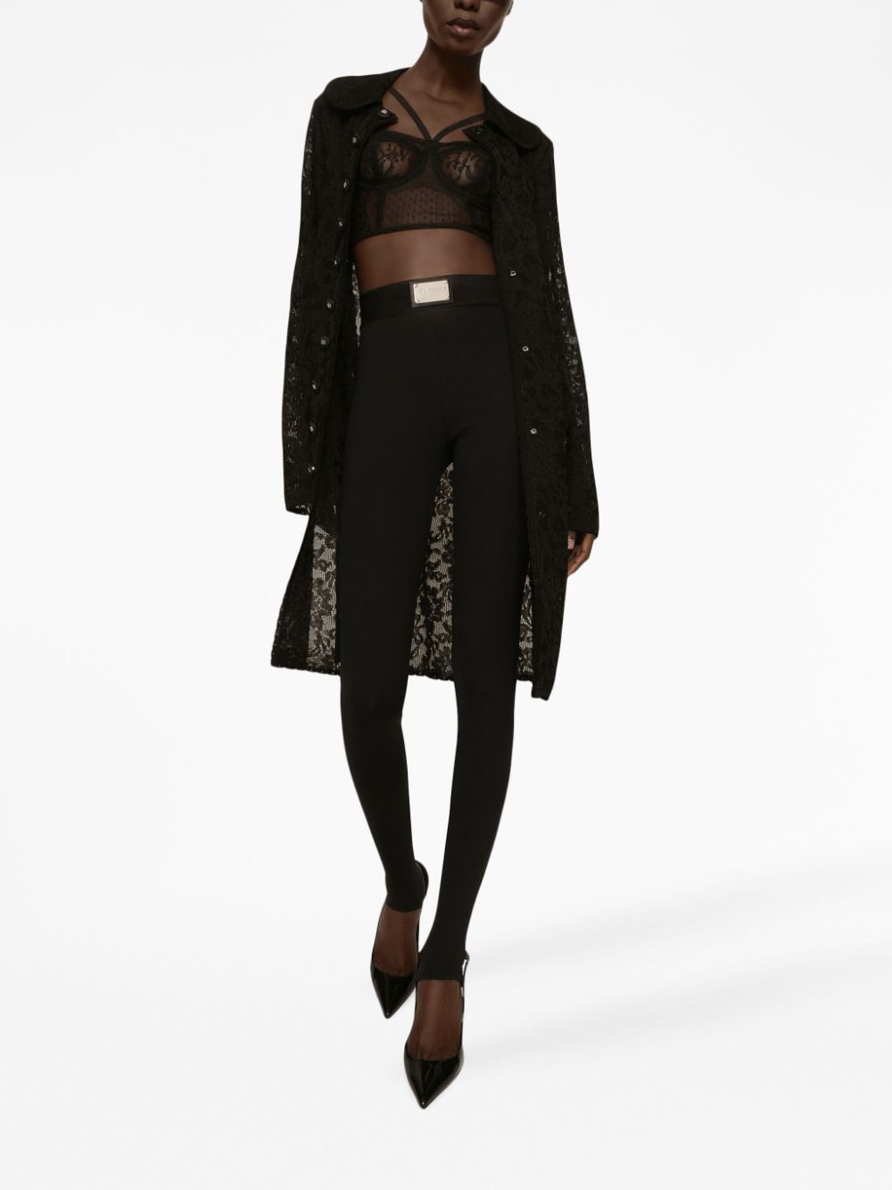 Shop Dolce & Gabbana Lace-stitch Dg Jacket In Black