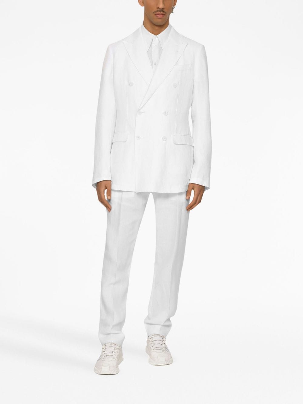Shop Dolce & Gabbana Classic-collar Button-uplong Shirt In White