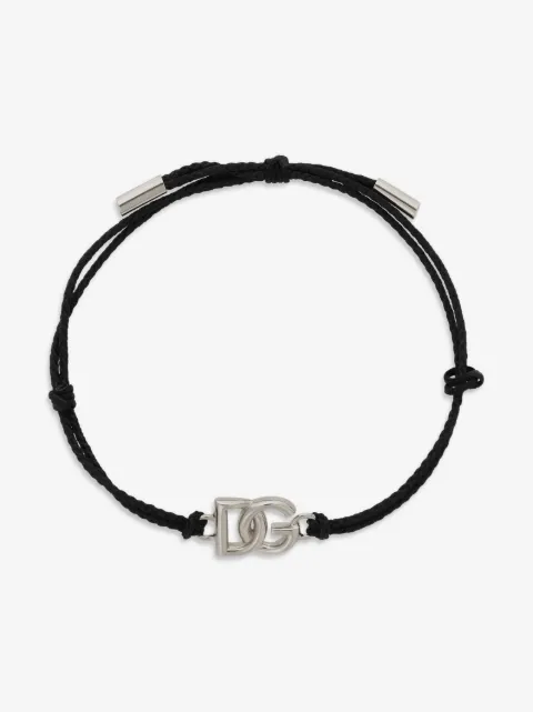 Dolce & Gabbana DG logo charm cord bracelet