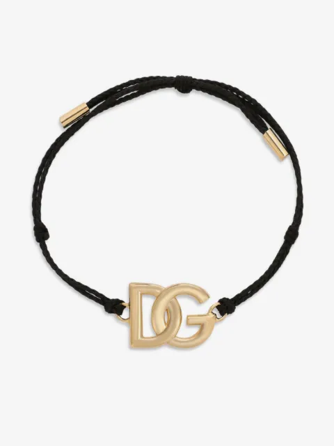 Dolce & Gabbana DG logo charm cord bracelet