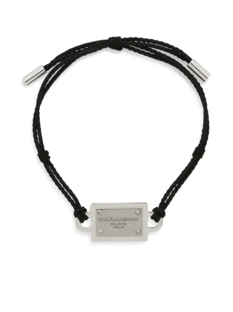 Dolce & Gabbana logo-plaque cord bracelet
