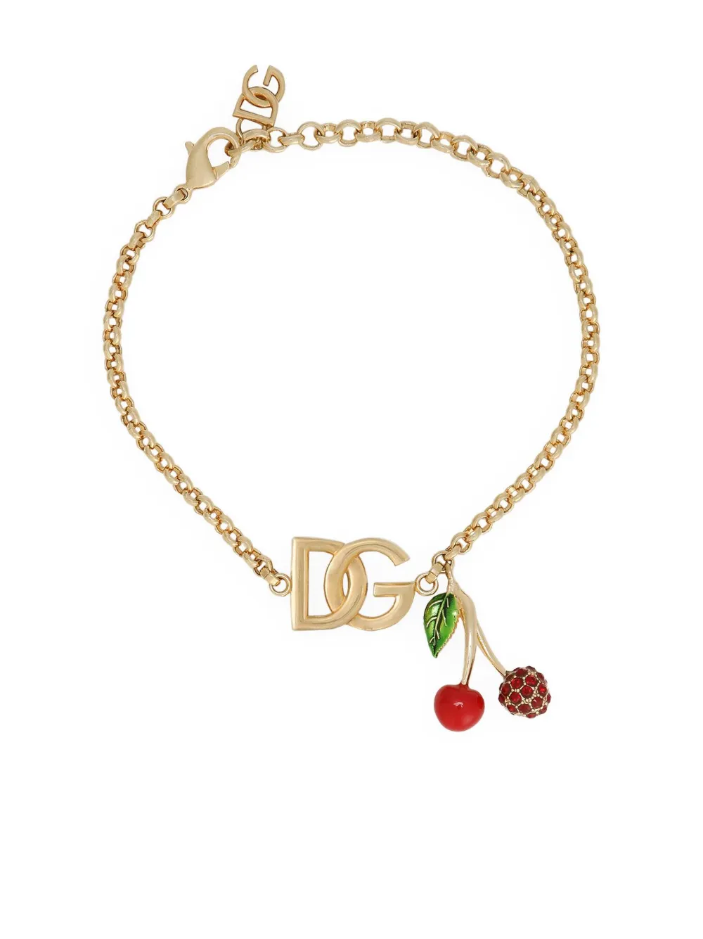 Shop Dolce & Gabbana Logo-charm Chain Bracelet In Gold