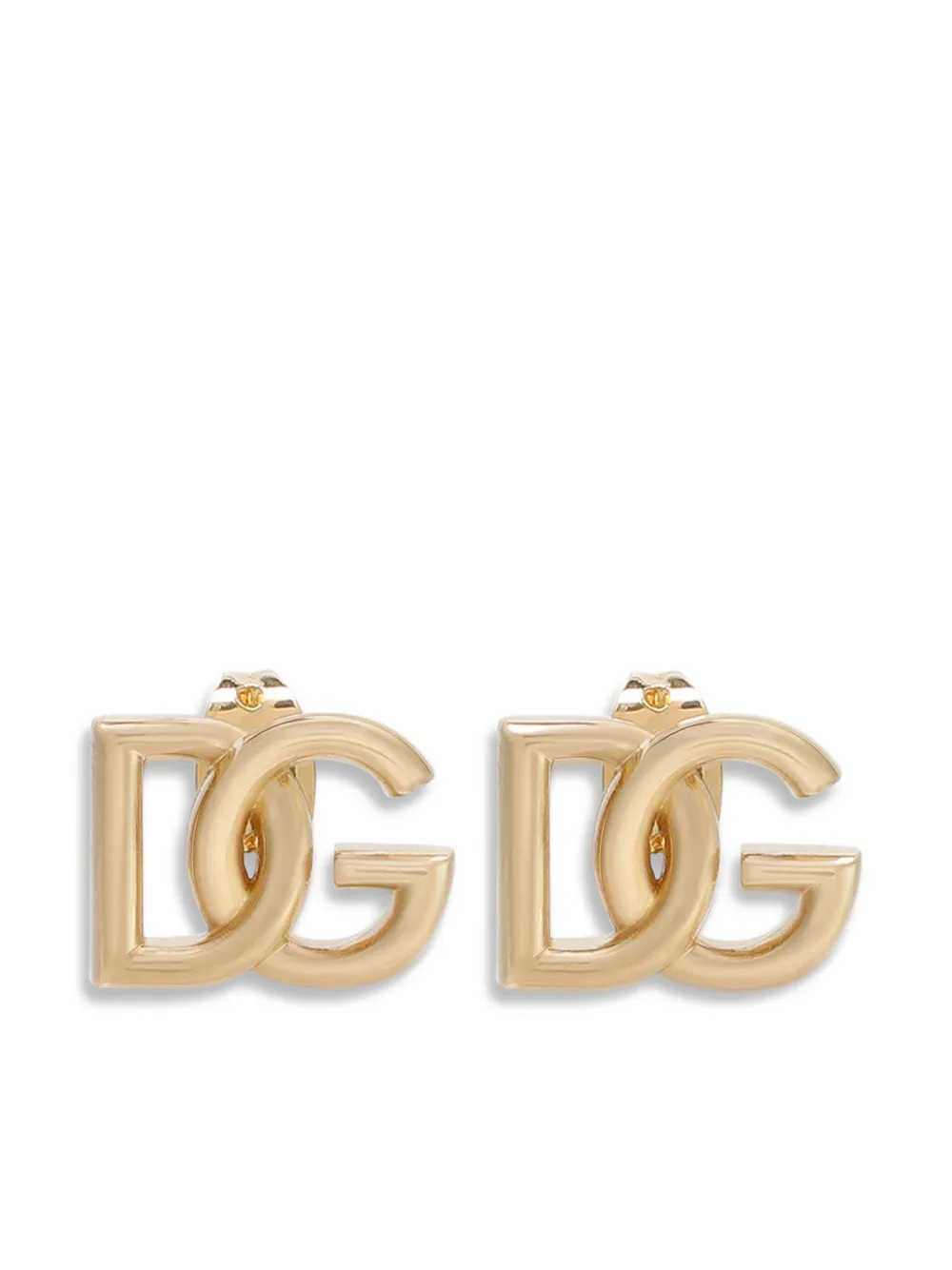 Dolce & Gabbana logo-charm polished earrings