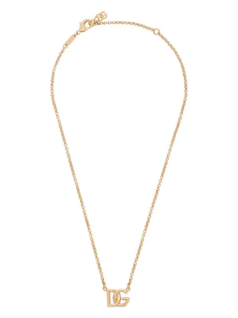 Dolce & Gabbana logo-charm polished necklace