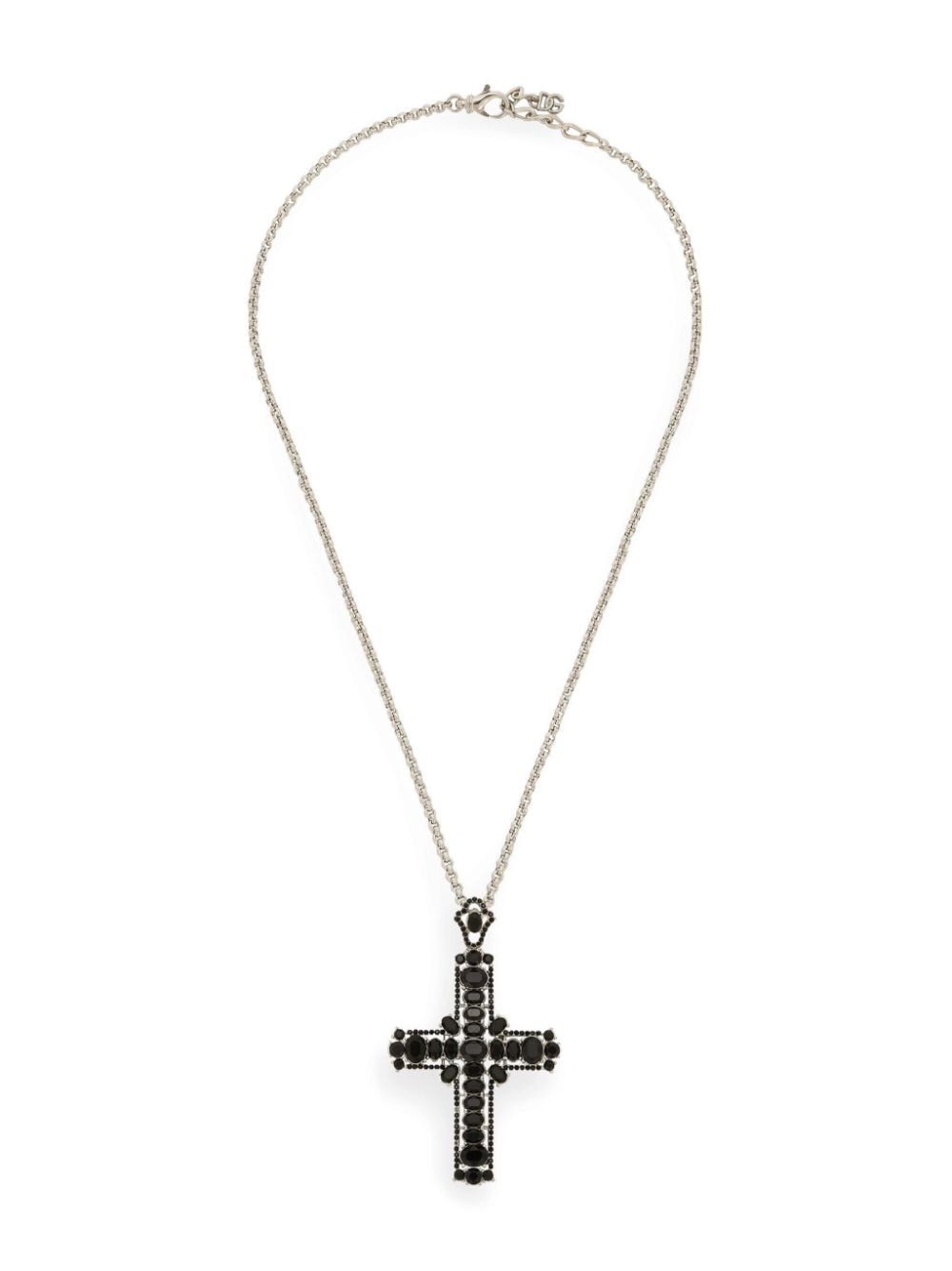Shop Dolce & Gabbana Crystal-embellished Chain Necklace In Black